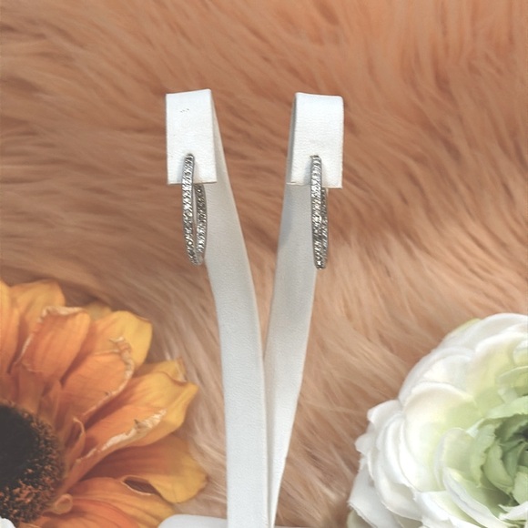 Micro Pave Crystal Pierced Earrings NEW! - Picture 3 of 7